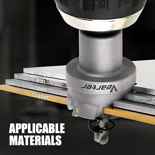 3PCS Carbide Hole Saw Kit, 7/8'' to 1-3/8'' Metal Hole Cutter with Pilot Drill, Holesaw for Hard Metal, Stainless Steel, Iron, Mild Steel, Aluminium, Alloy, Plastic, Fiberglass