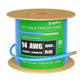 14 AWG Tracer Wire 600V 100% Solid Copper Conductor Direct Burial Underground, Blue Tracer Wire for Locating Underground Pipes and Lines Water Sewer Pipe Fiber Optic Gas Electrical Wire, 1000 FT