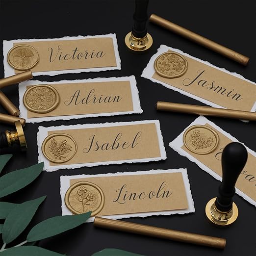 UNIQOOO 6 Pcs Wax Seal Stamp Set, Floral Stamps Botanical Sealing Stamper Kit - Image 6