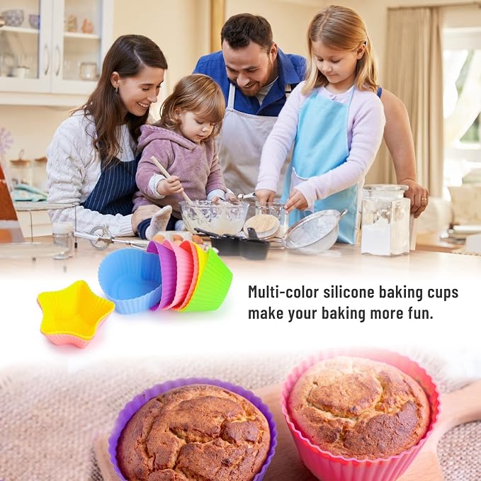 Silicone Cupcake Liners for Baking, Flowers Shape for Kids - Image 3