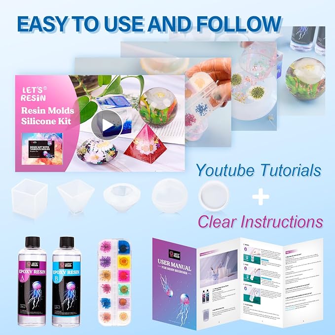 LET'S RESIN 16oz Epoxy Resin Kits and Molds Complete Set - Image 5
