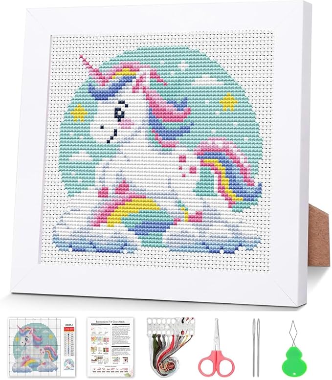 Cross Stitch Kits for Beginners, Colorful Animals Stamped Cross Stitch for by VIGEGU