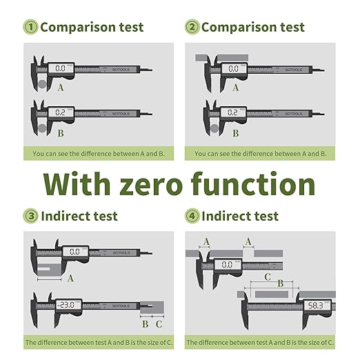 All-Metal Digital Caliper 0-12" Measuring Tool, Micrometer Caliper with Auto-Off Feature, Interchangeable Between inches and millimeters for DIY/Household and 3D Printing