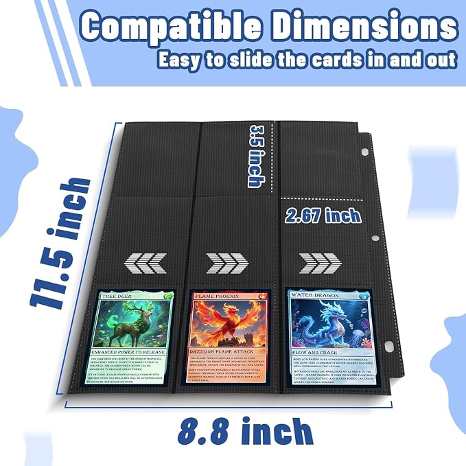 3600 Pockets Trading Card Binder Sleeves, Baseball Card Sleeves Fit - Image 6