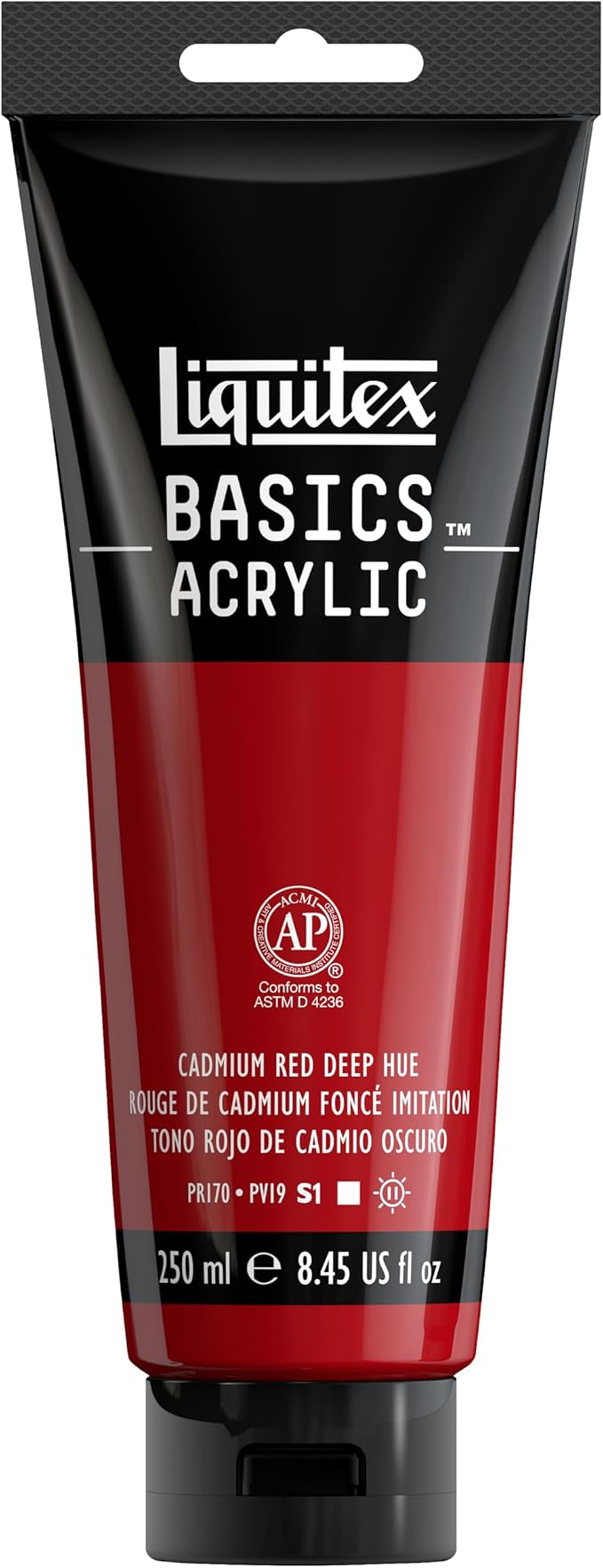 Liquitex BASICS Acrylic Paint, 250ml Tube, Cadmium Red Deep Hue by Liquitex