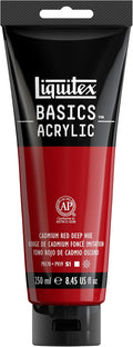 Liquitex BASICS Acrylic Paint, 250ml Tube, Cadmium Red Deep Hue by Liquitex