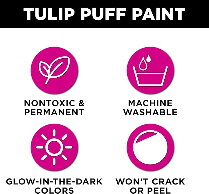 Tulip Puff Glow In The Dark Fabric Paint, Permanent Craft Paint - Image 3