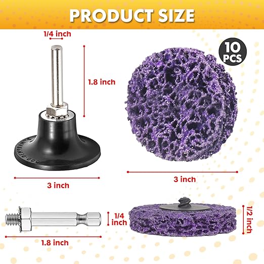 Quick Sanding Discs Strip Discs Stripper Abrasive Wheel for Drill, Strip Paint Clean Welds Remove Metal Wood Rust Scale & Oxidation (3INCH-10Pack)