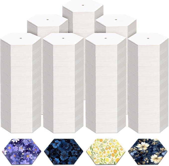 2000 PCS Hexagon Piecing Paper Templates, Quilting Templates Accessories by Neworkg