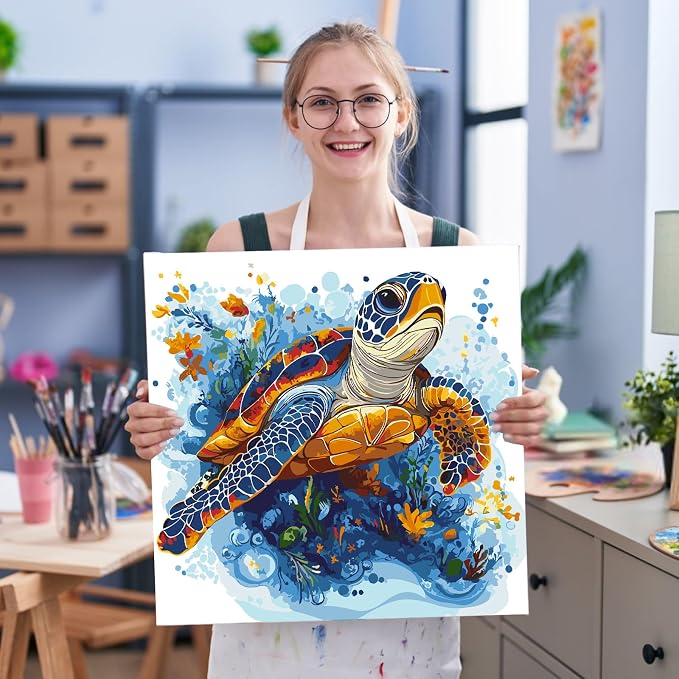 Fountor Sea Turtle Paint by Numbers Kit - Image 5