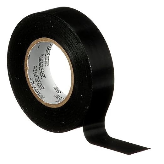 3M Temflex Vinyl Electrical Tape 165, Black, 3/4 in x 60 ft (19 mm x 18 m), 6 mil, 100 Rolls/Case