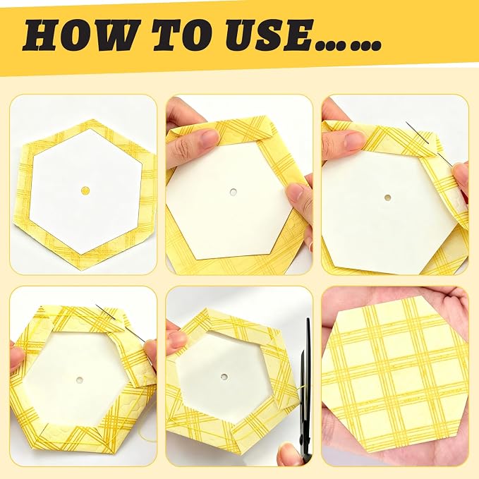350 PCS Paper Piecing 1.5", Hexagon Quilting Templates - Image 4
