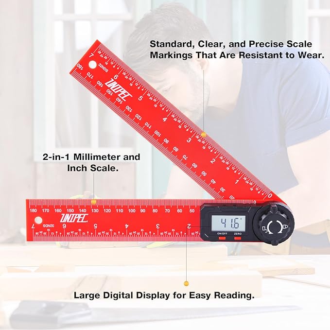 Digital Angle Finder Protractor, Angle Finder Ruler, 7inch 200mm 7inch/200mm, Angle Measuring Tool for Woodworking,Carpenter,Construction,DIY Measurement
