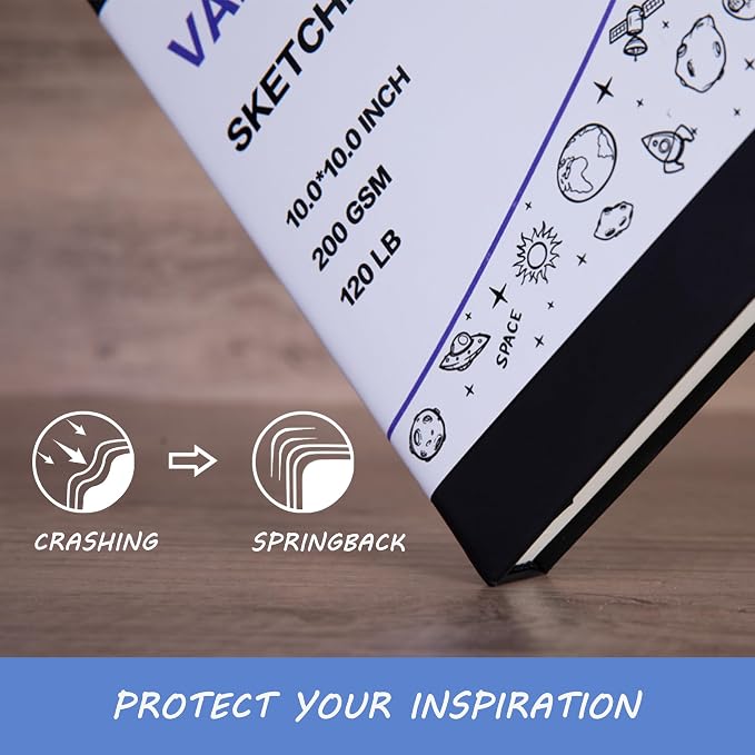 Vanrtto Hardcover Square Sketch Book, Mixed Media Sketchbook 8x8 in 2 Pack | - Image 5