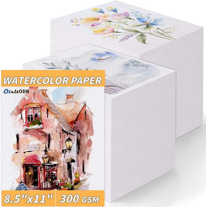 300 Sheets Cotton Watercolor Paper Bulk -140LB/300GSM Art Paper-8.5 x 11 inch - Image 8