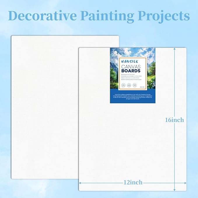 12x16 Canvas Panels 6 Pack, 100% Cotton Pre-Primed Canvas Boards - Image 2