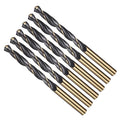Drill Bit, 7.5mm Cutting Diameter, 4341 HSS Gold and Black 118° Cutting Angle Number Jobber Bits - (Applications: for Drilling Soft Metal Plastic Wood), 6-Pieces