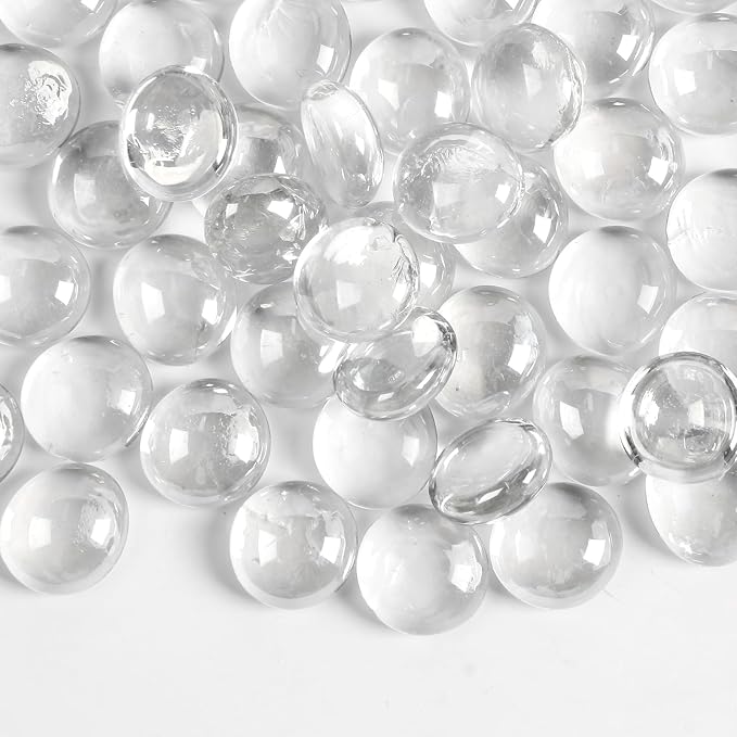 1lb Clear Glass Beads for Vases, Glass Pebbles by MBKHFLL