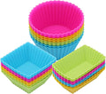 24Pack Silicone Muffin Cups, Reusable Cupcake Liners Molds by SAWNZC