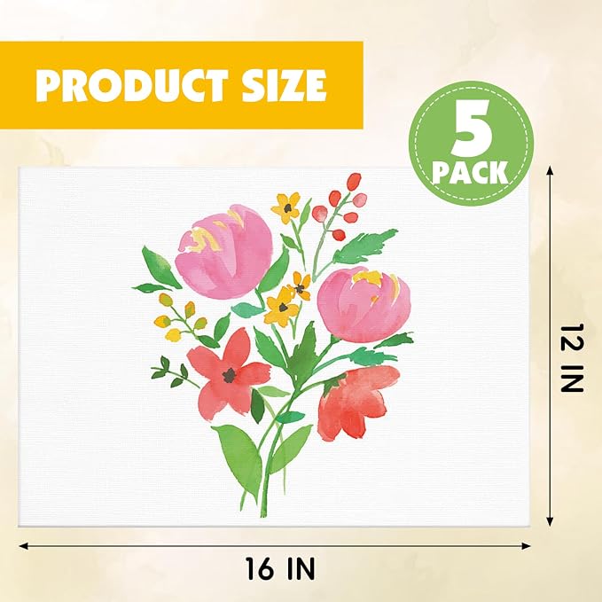 ESRICH Professional Linen Canvas Panels 12x16, 5 Pack Linen Canvas - Image 2