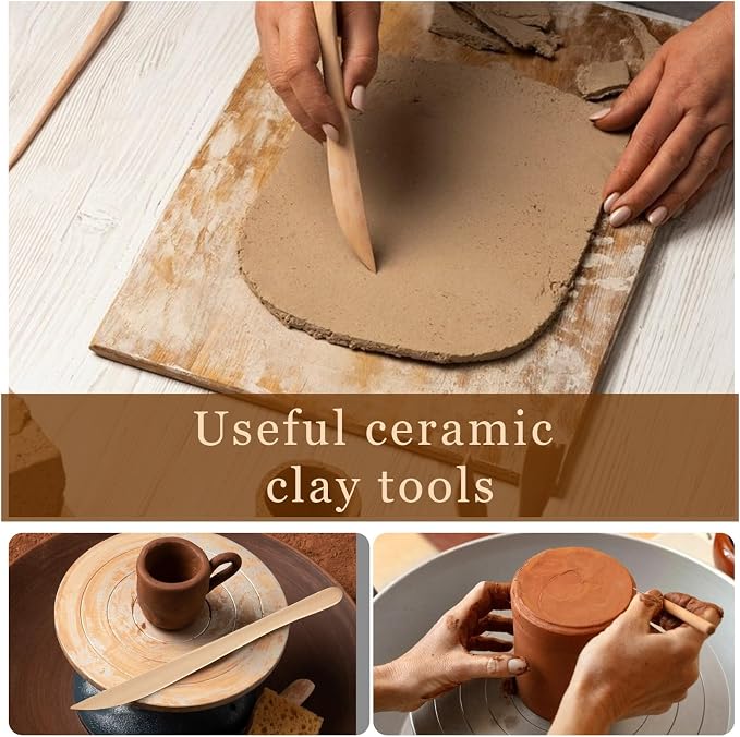 JIYIN 10 Piece Wooden Clay Sculpting Tool - Image 4