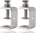 Stainless Steel C Clamps Small 1 1/2 Inch for Mounting, Heavy Duty U Clamps for Metal Working, Mini Desk Clamp with Stable Wide Jaw Opening & Protective Pads/I-Beam Design (2pcs)