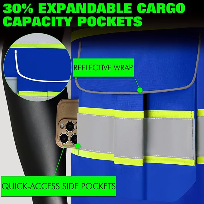 BeautyWill Custom Logo 10/20 Pack Safety Vest Class2 High Visibility Vest with Pockets Breathable Construction Vest Bulk