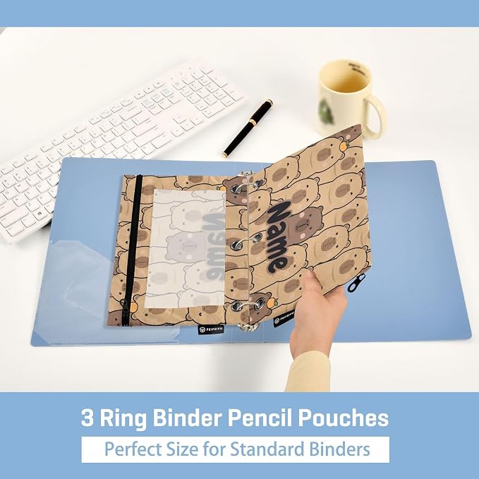 Custom Cute Capybara Orange Pencil Pouch - Image 4