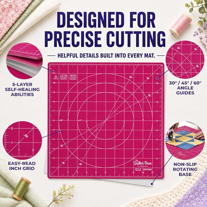 The Quilted Bear Rotating Cutting Mat 18" x 18" - Image 3