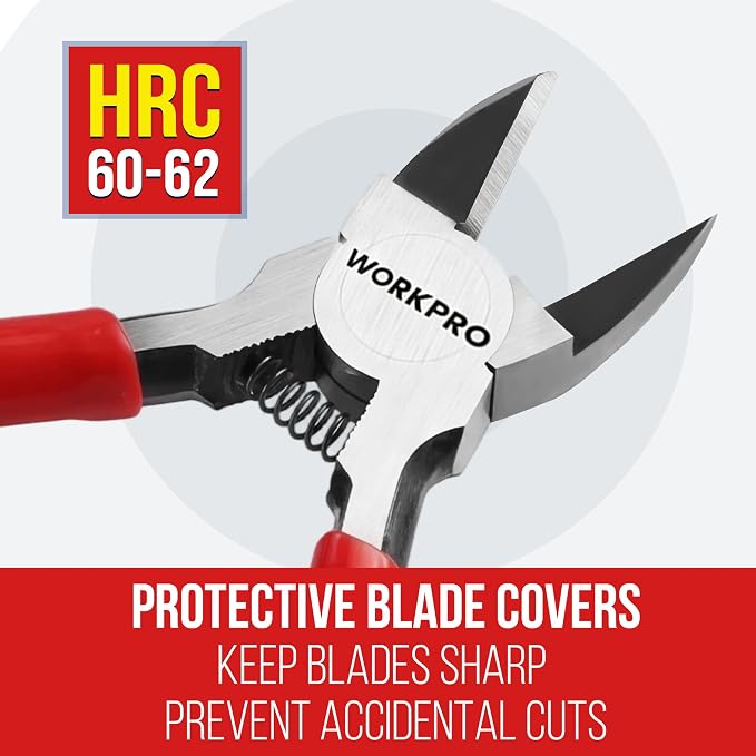 WORKPRO 2 Pack Wire Cutters, 6 Inch Precision Flush Cutters, Side Cutters | - Image 3
