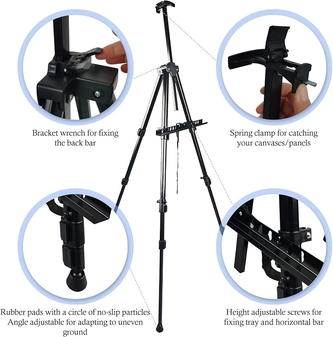 NS JYMB Black 2 Pack Adjustable Art Easel Stand - Image 6