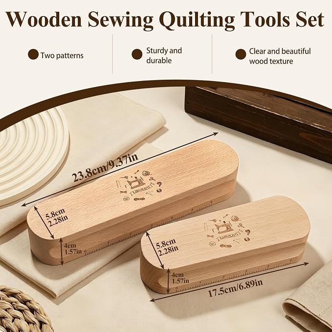 Fteven Tailors Clapper for Quilting, 2Size Wooden Professional Hardwood Clapper - Image 2