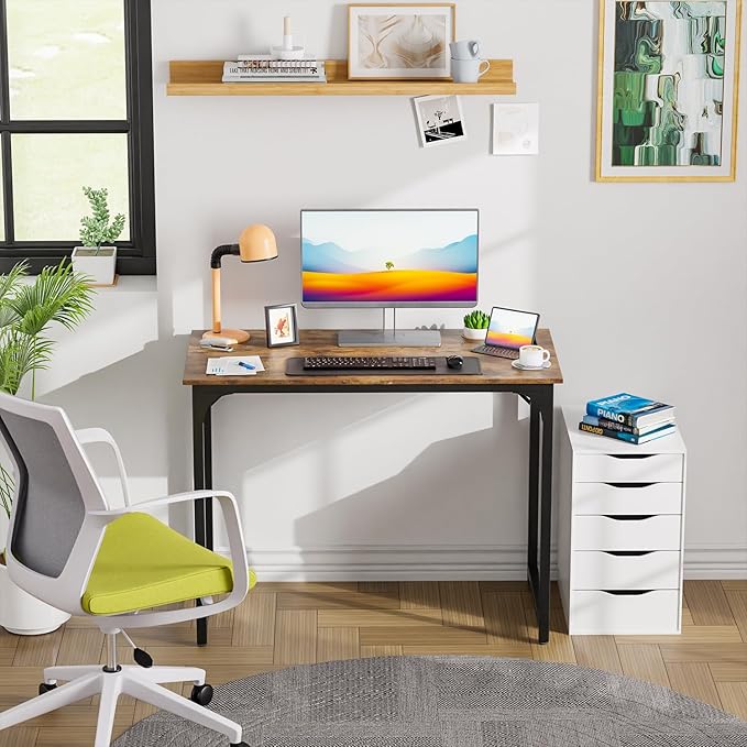 PayLessHere | 39 Inch Computer Desk | Brown | Office Desk - Image 2
