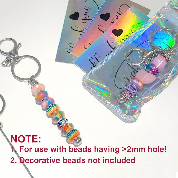 42/84/126 Pcs Beadable Keychain Bars Bulk Blank DIY Beaded Keychain Making - Image 8