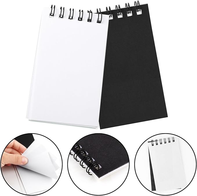 12 Pack Mini Pocket Notebooks Black Mini Spiral Notebooks - Image 3