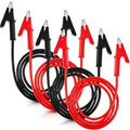Dunzy 4 Pcs 14 Gauge Jumper Wires Alligator Clips to Alligator Clip Electrical Test Wires Set Silicone Flexible Cable for Electrical Testing (3.3 Ft)