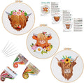 Louise Maelys 3 Sets Highland Cow Embroidery Kits by LouiseMaelys