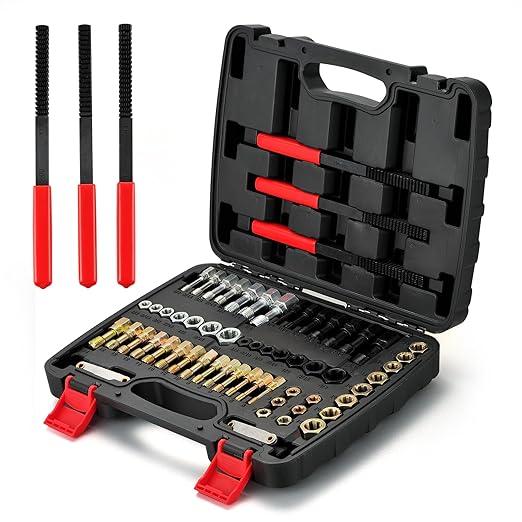 MAXMAN 61Pcs Thread Chaser Set, Thread Restorer Kit & Rethread Repair Tool, SAE & Metric Thread Chaser Set, Bolt Thread Repair Kit with Thread Pitch Gauge - Restore Rusted Bolts, UNC/UNF/Metric