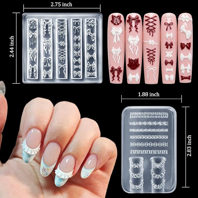 6Pcs Silicone Nail Art Molds Kit - Image 4