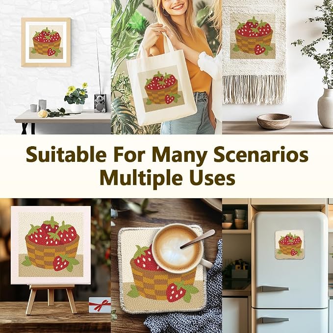 Doodlream Strawberries DIY Punch Needle Embroidery Kit - Image 5
