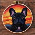 DIY Punch Needle Kits Black French Bulldog by Unknown