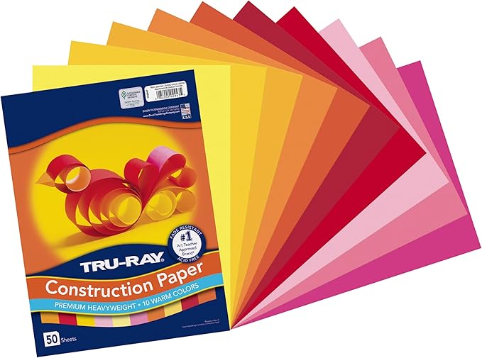 Tru-Ray Construction Paper 9x12" Warm Color Assortment - Image 2