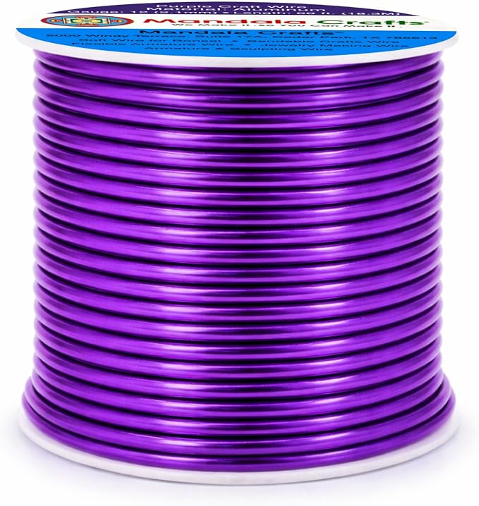 Mandala Crafts 12 Gauge Purple Anodized Aluminum Craft Wire, 60 FT | Colored - Image 2