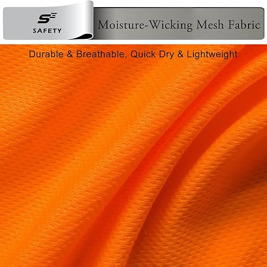Breathable Work Long Sleeve Sun Shirt Hoodie, Sun Protection Shirts Quick Dry Hooded, Mens Construction Shirts with Hood Lightweight Orange M
