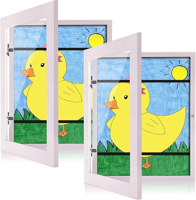 Kids Art Frames, 8.5x11 Front Opening Kids Artwork Frames Changeable, Pale Pink by GULETHUN