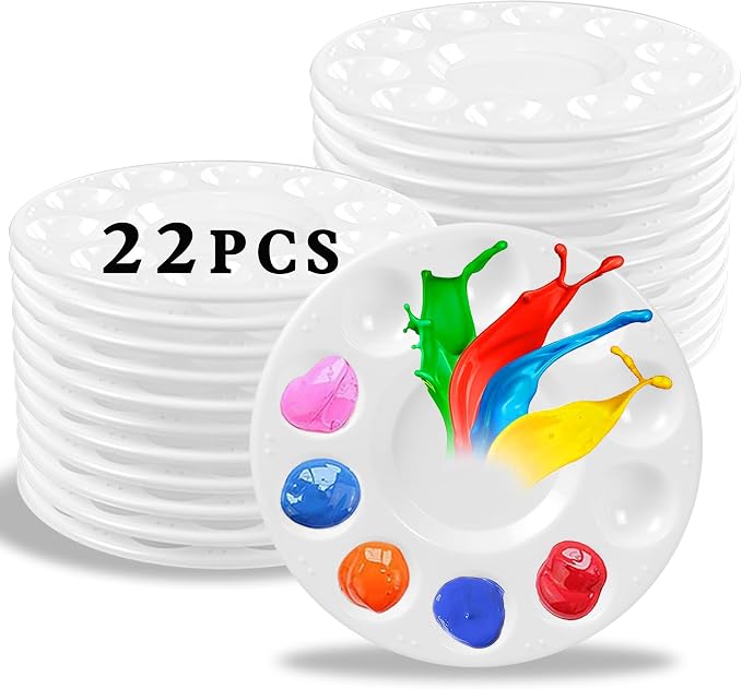22pcs Paint Palettes, Plastic Paint Tray Palette, Paint Pallets by HYL.LL%26RQ