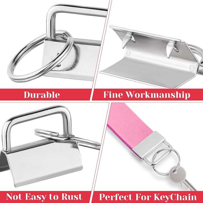 Key Fob Hardware Set, Shynek 50PCS Lanyard Key Fob Hardware 1 Inch - Image 7