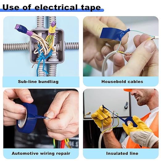 Romeda 9 Pack Electrical Tapes, Electrical Tape Water, Sun, and Oil Resistant, Electrical Tape is Suitable for Most Domestic, Commercial, and Industrial environments - Blue