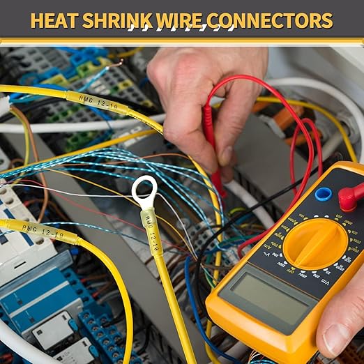 540PCS Marine Grade Heat Shrink Wire Connectors - Sopoby Electrical Connectors Kit of Tinned Red Copper, AWG 22-10 Waterproof Crimp connectors terminals Insulated Ring Fork Spade Butt Splices