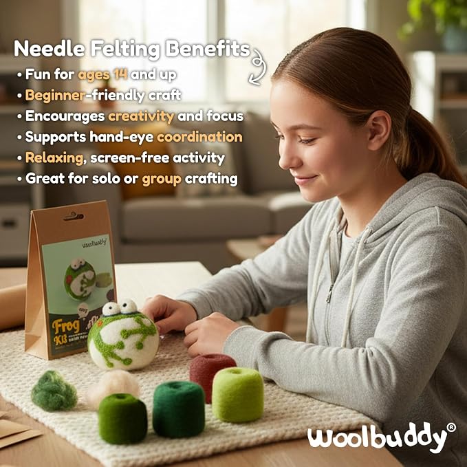 Woolbuddy Needle Felting Kit for Beginner Adults, Starter Set - Image 6